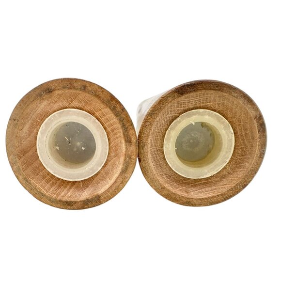 Vintage Mid-Century Modern Simple Elegant Teak Salt and Pepper Shakers 6.5" - Picture 5 of 7